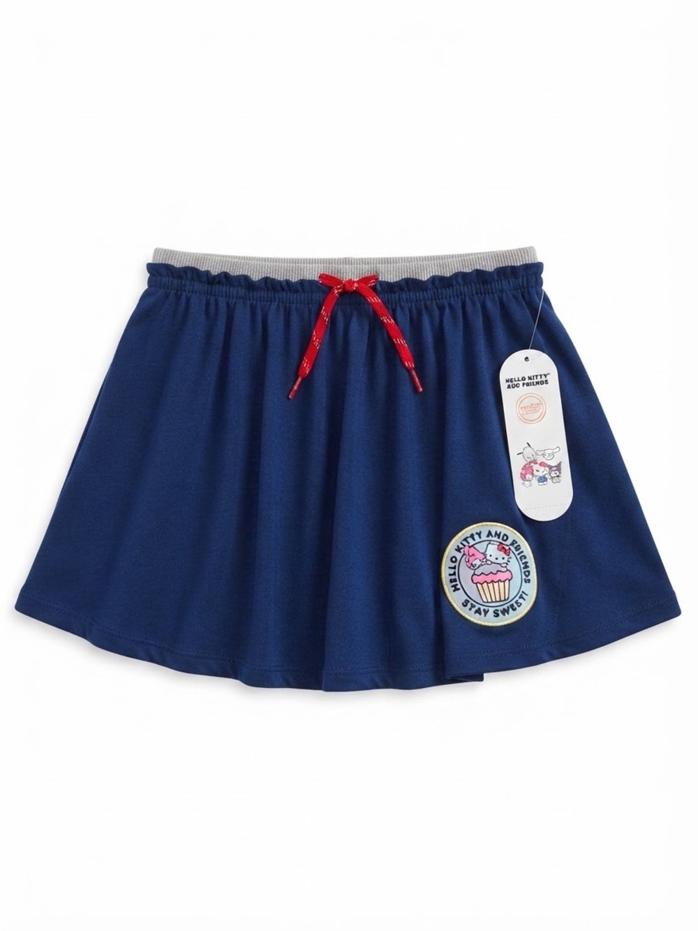 NWT Wonder Nation × Hello Kitty Girls Double Waistband Skort, Size M (8) Navy